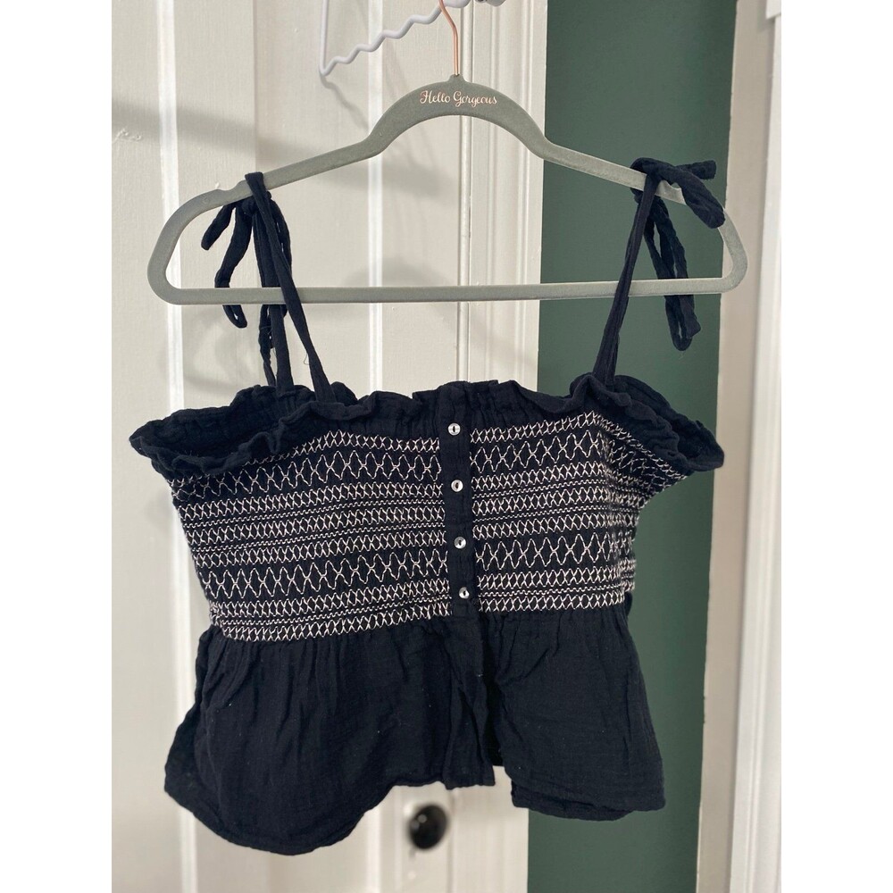 Free People Black Crop Top